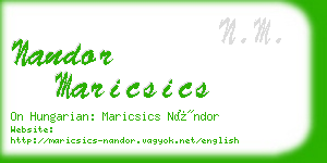 nandor maricsics business card